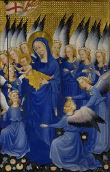 Maria mit Kind und Engeln, rechte Tafel des Wilton-Diptychons, ca. 1395-9